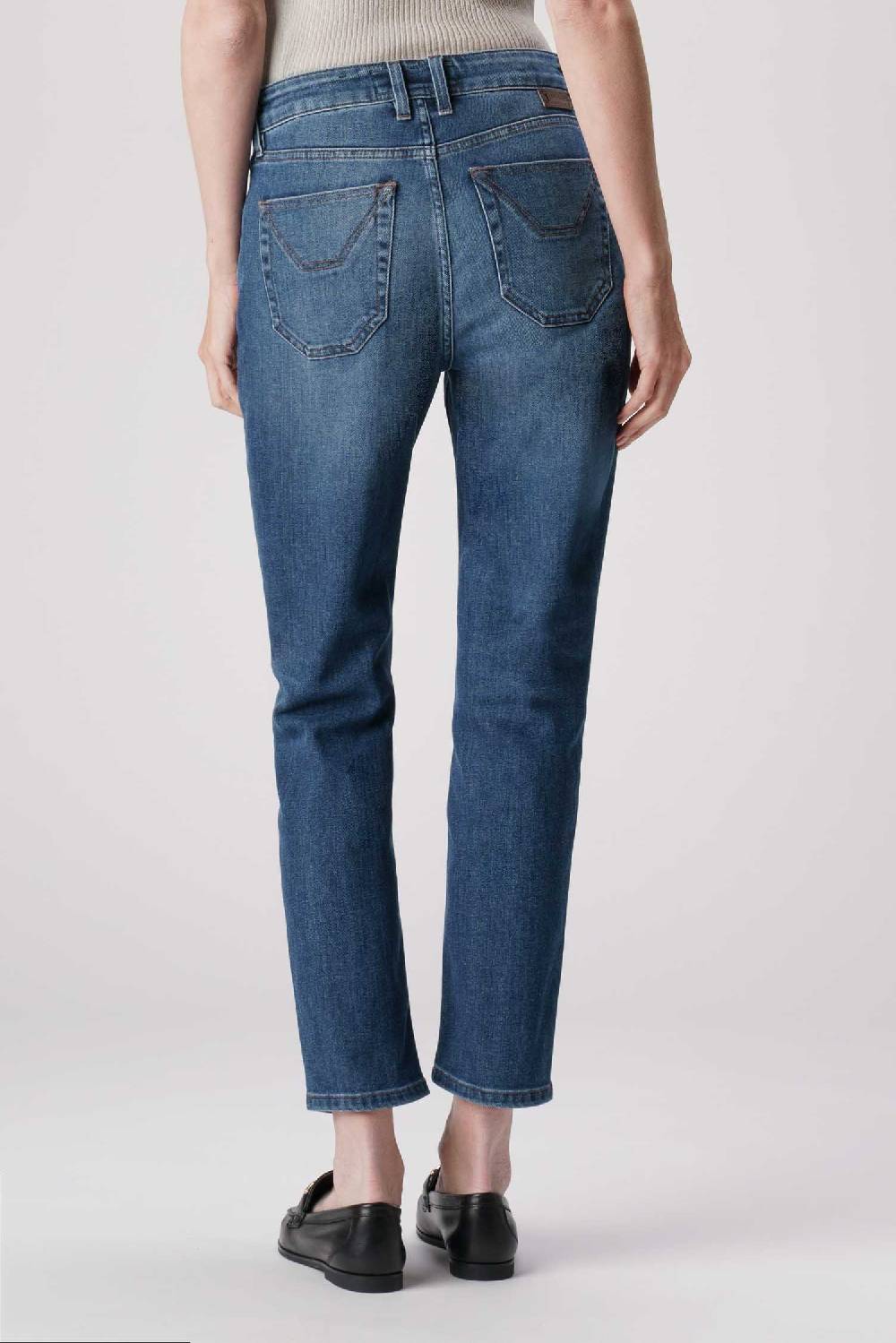 Jeckerson Jacqueline - Pantalone 5 tasche in denim tri-blend blu scuro Saldi