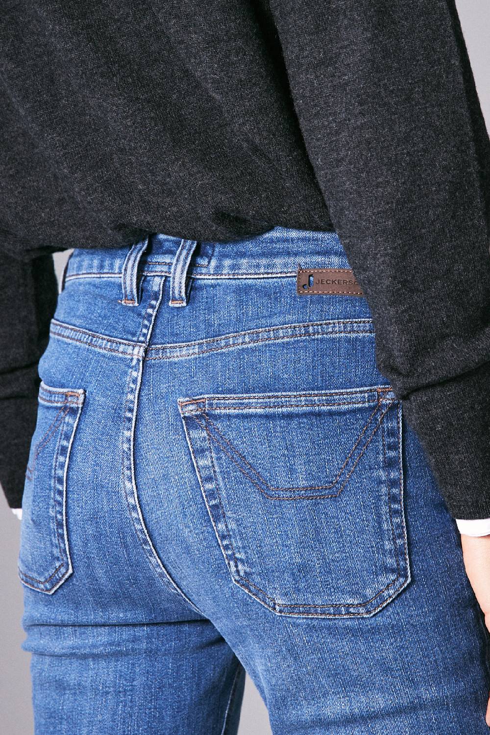 Jeckerson 5 tasche skinny in denim blu medio Offerte