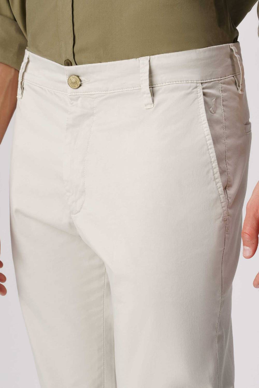 Jeckerson Jack- Pantalone chino con tasca americana in armatura raso beige chiaro Hotsell
