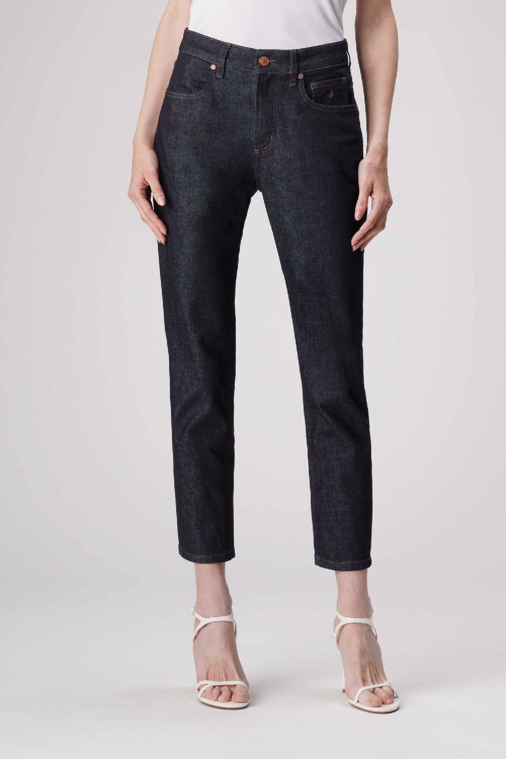 Jeckerson Jacqueline - Pantalone 5 tasche in denim tri-blend blu rinse I Più Venduti