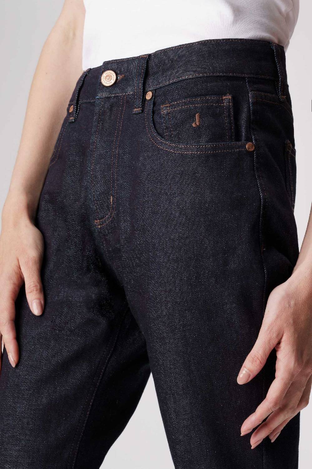 Jeckerson Jacqueline - Pantalone 5 tasche in denim tri-blend blu rinse I Più Venduti