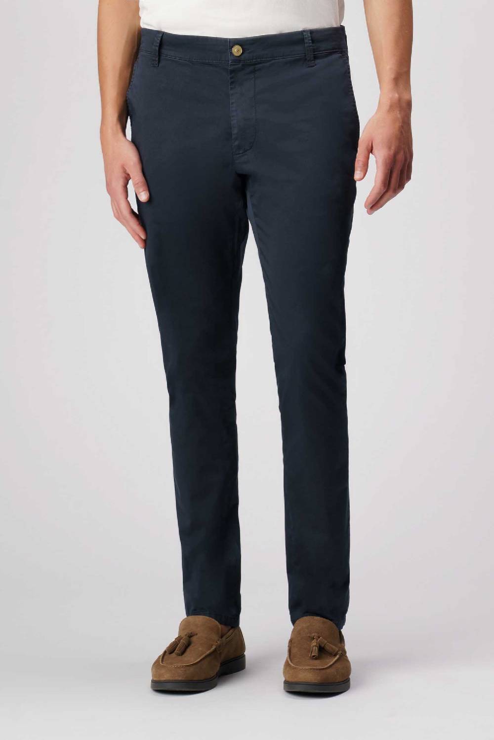 Jeckerson Jack- Pantalone chino con tasca americana in armatura raso blu scuro Negozio