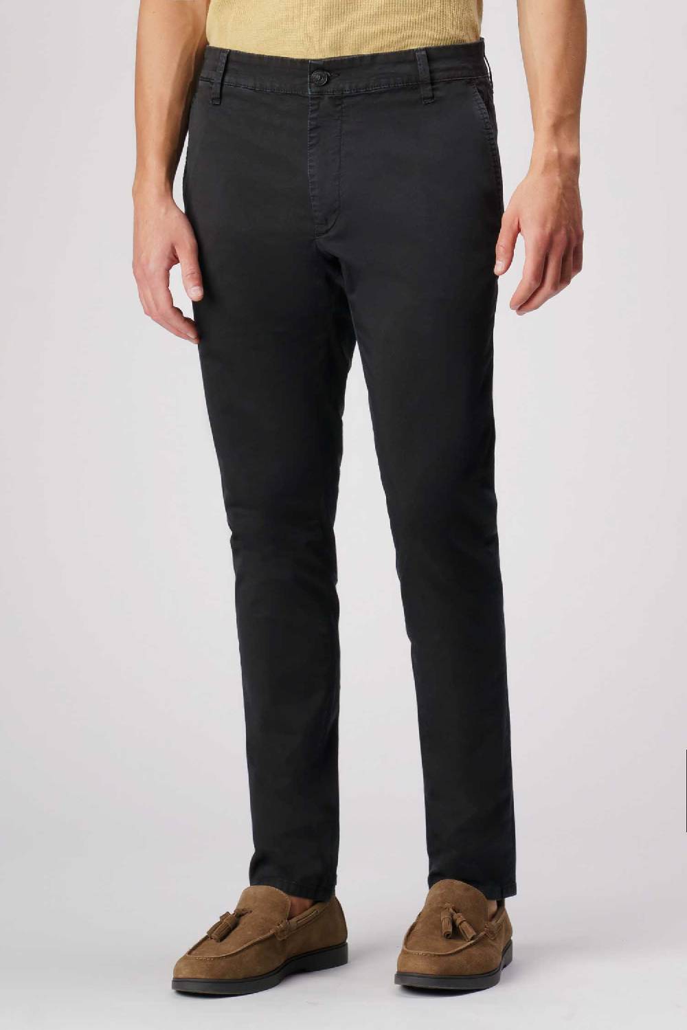 Jeckerson Jack- Pantalone chino con tasca americana in armatura raso nero Nuova
