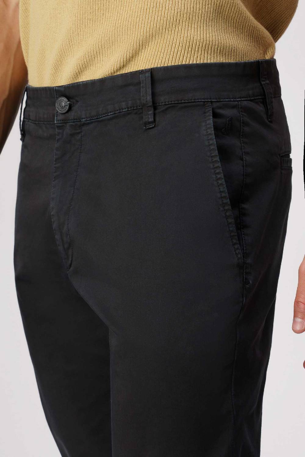 Jeckerson Jack- Pantalone chino con tasca americana in armatura raso nero Nuova