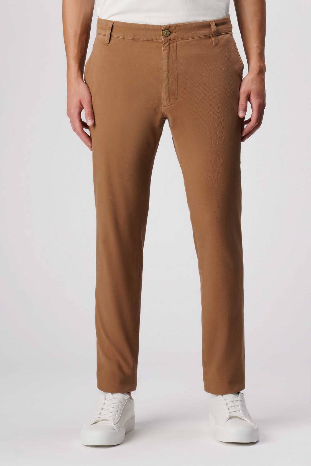 Jeckerson Jack- Pantalone chino slim fit in nido d'ape marrone chiaro Italy