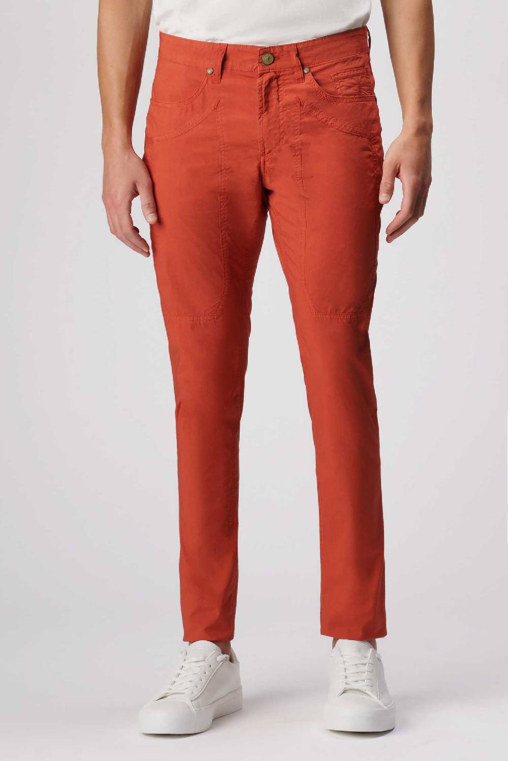 Jeckerson John - Pantalone 5 tasche con toppa arancio scuro Pezzi Unici