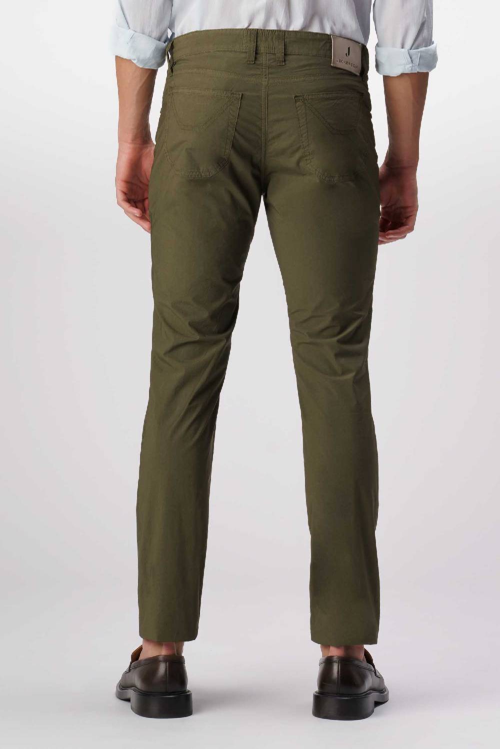 Jeckerson John - Pantalone 5 tasche con toppa verde militare Fino Al -60%