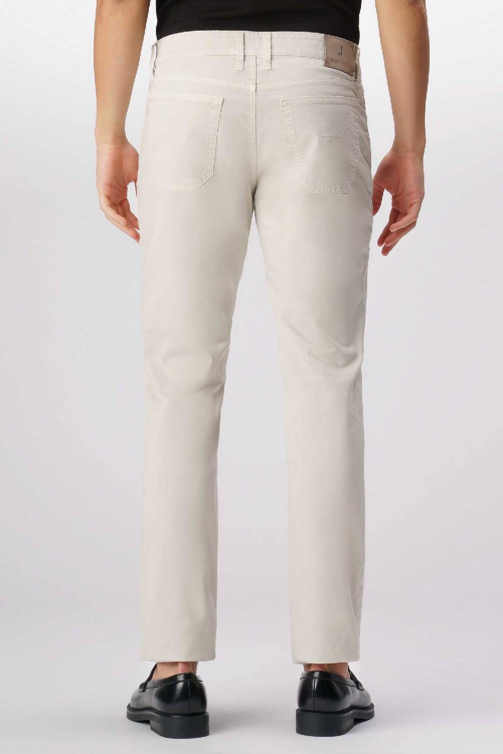 Jeckerson John - Pantalone 5 tasche in armatura raso beige chiaro Shopping Online