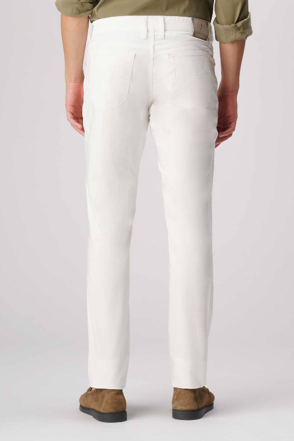 Jeckerson John - Pantalone 5 tasche in armatura raso bianco Affare Del Giorno