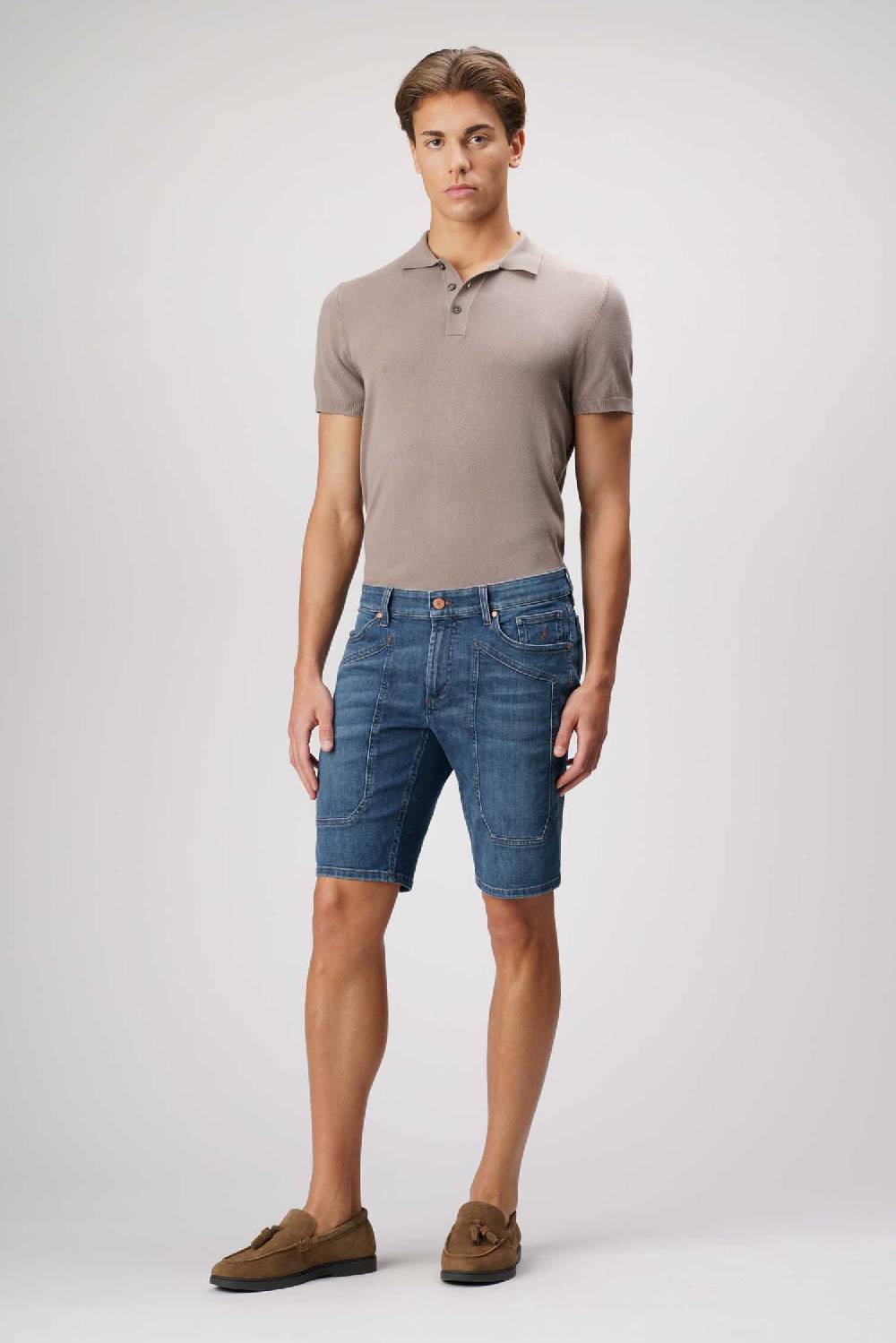 Jeckerson Jayden - Bermuda con toppa in comfort denim blu scuro Economico