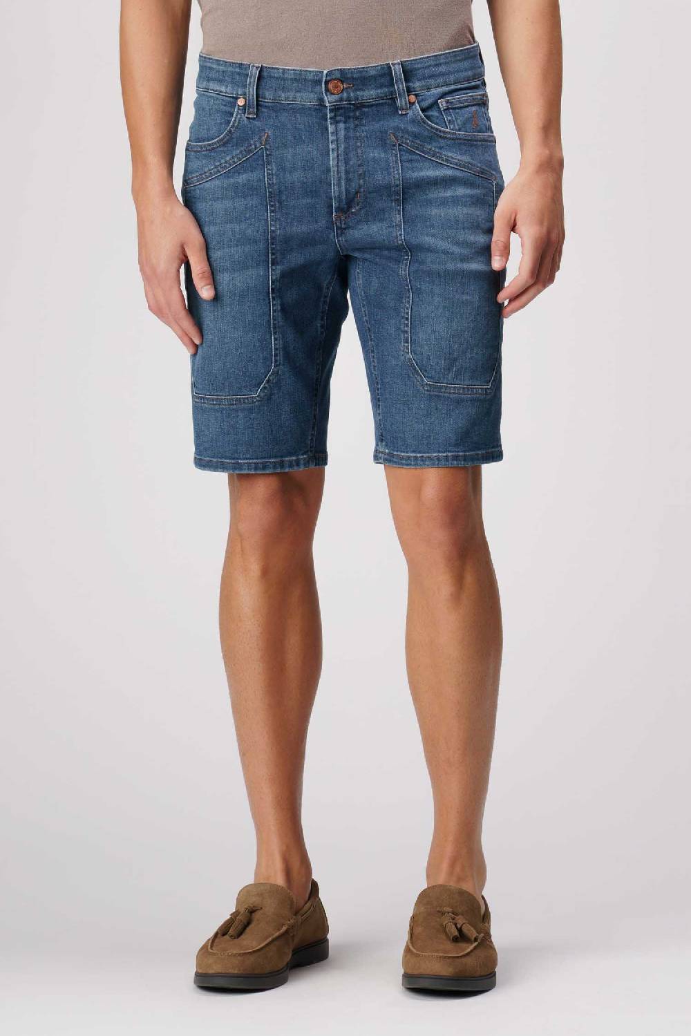 Jeckerson Jayden - Bermuda con toppa in comfort denim blu scuro Economico