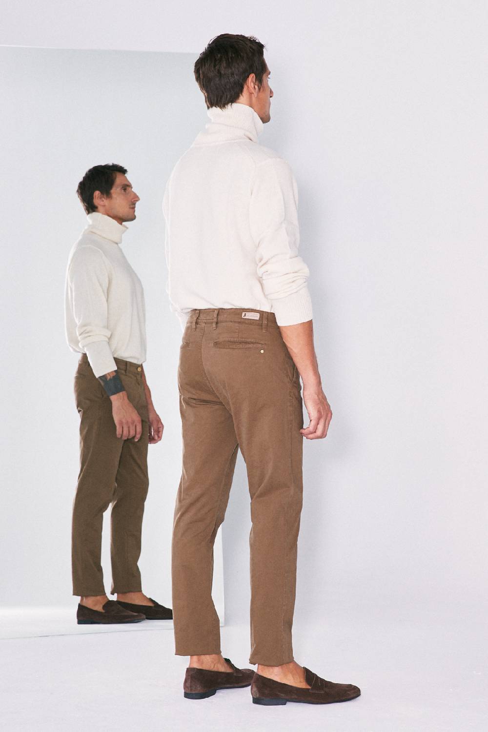 Jeckerson Chino slim fit in gabardina stretch In Vendita