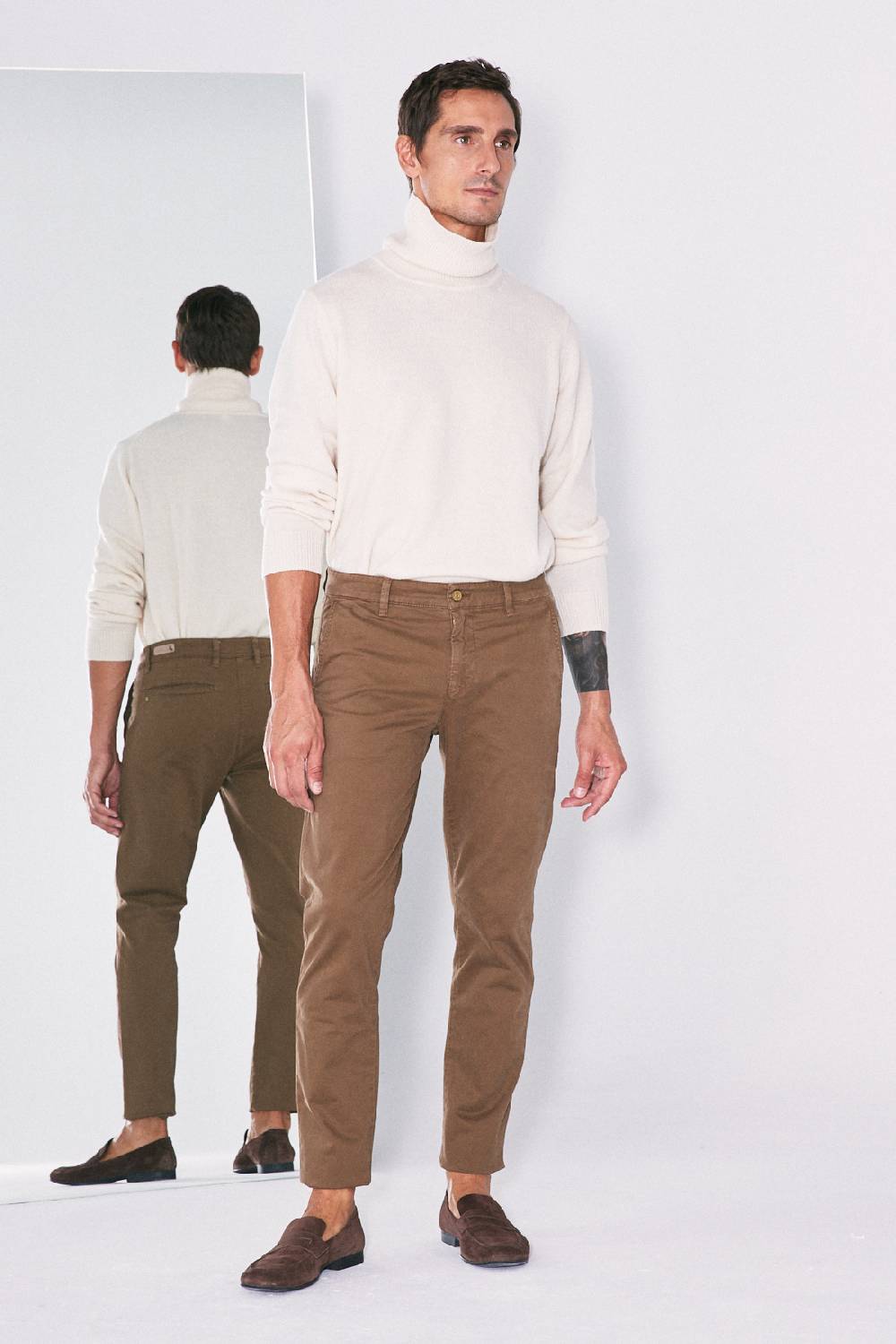 Jeckerson Chino slim fit in gabardina stretch In Vendita