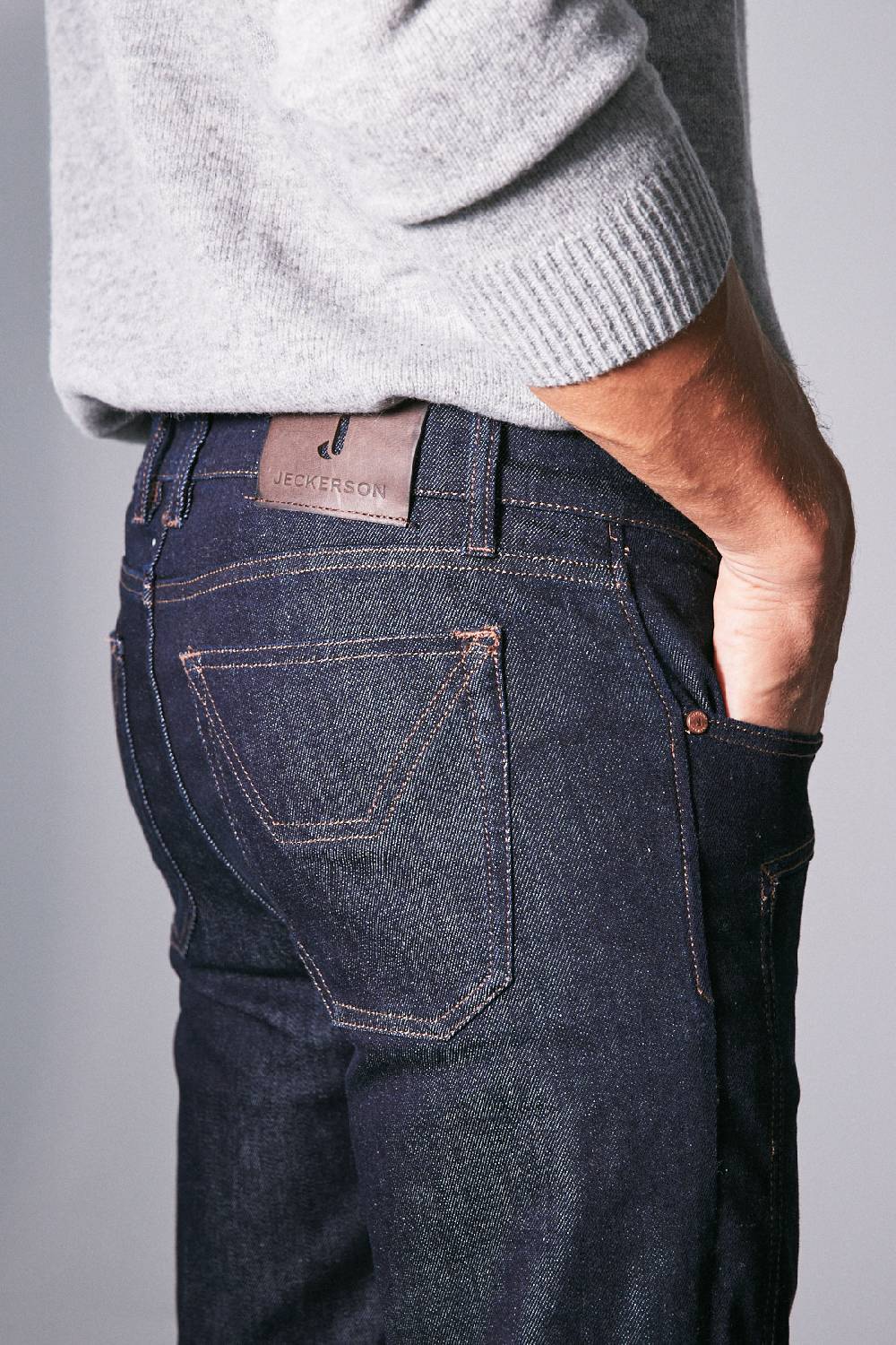 Jeckerson Pantalone 5 tasche con toppa in denim Saldi