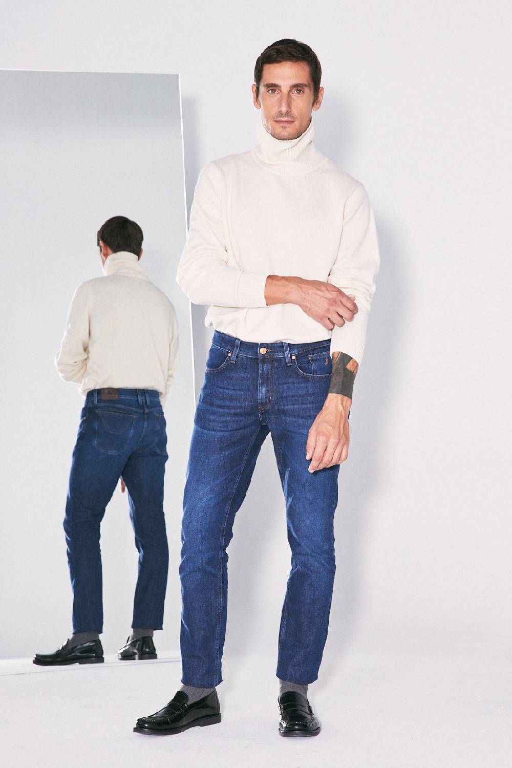 Jeckerson Pantalone 5 tasche slim fit in denim Hotsell