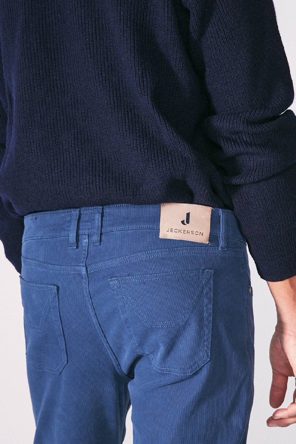 Jeckerson Pantalone in cotè de cheval slim fit con toppa Vendita Calda