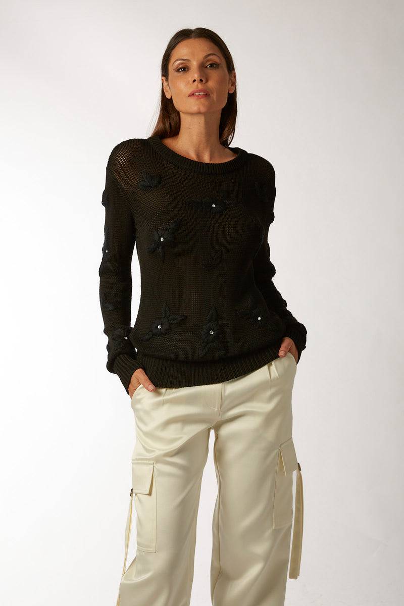 La Kore CITTA DEL MESSICO sweater with yarn embroidery Online