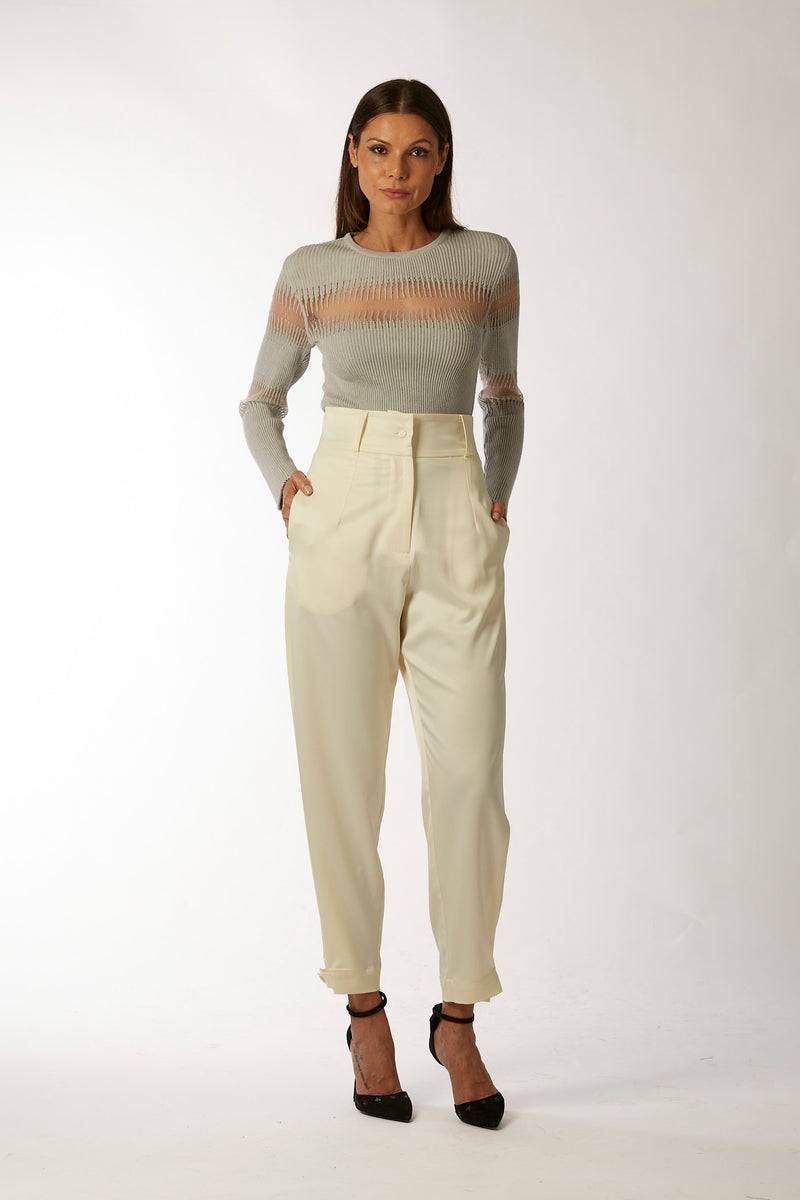 La Kore CITTA DEL CAPO pleate pants with bottom belt Outlet