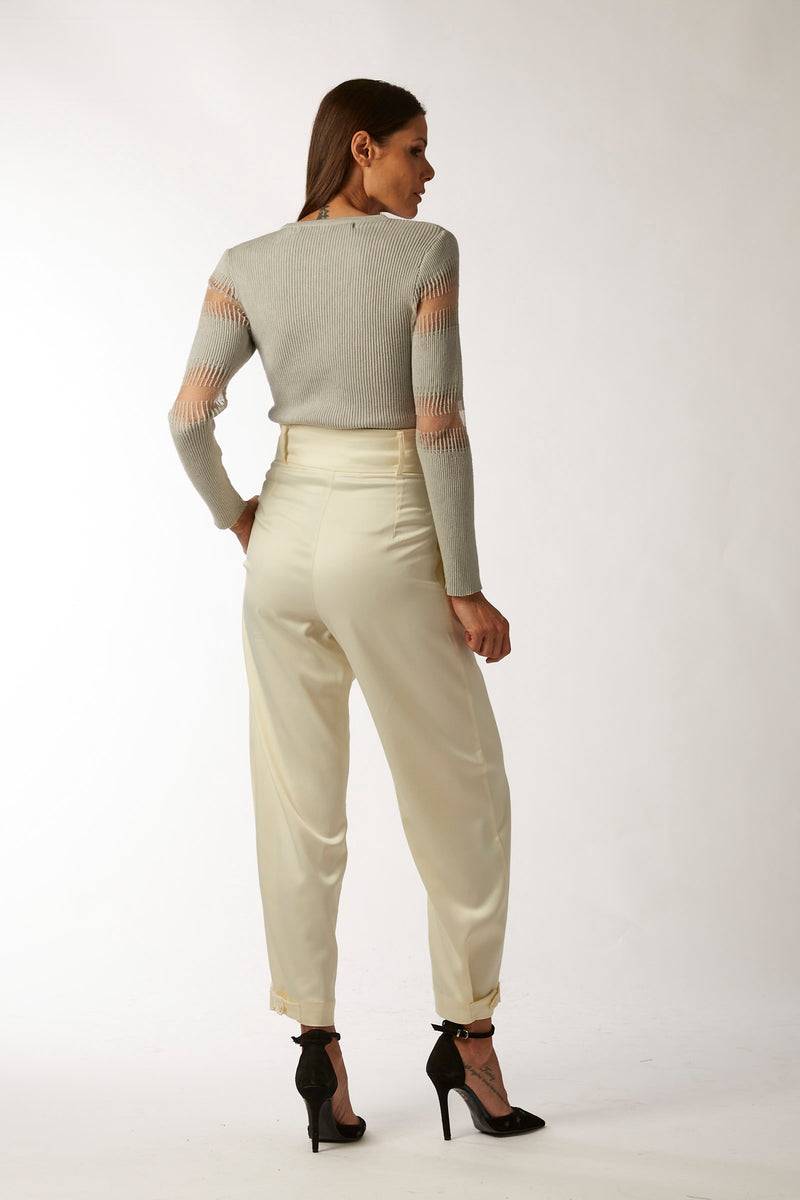 La Kore CITTA DEL CAPO pleate pants with bottom belt Outlet