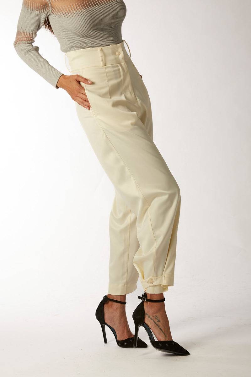 La Kore CITTA DEL CAPO pleate pants with bottom belt Outlet
