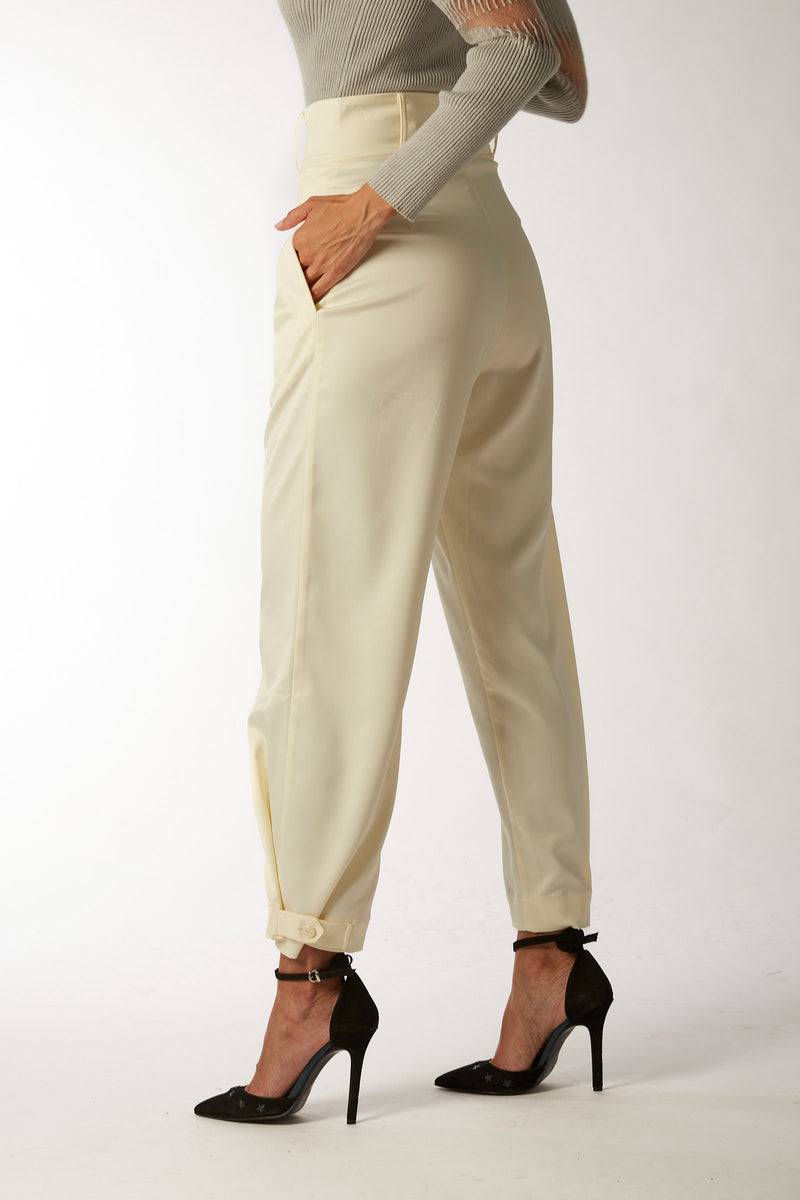 La Kore CITTA DEL CAPO pleate pants with bottom belt Outlet