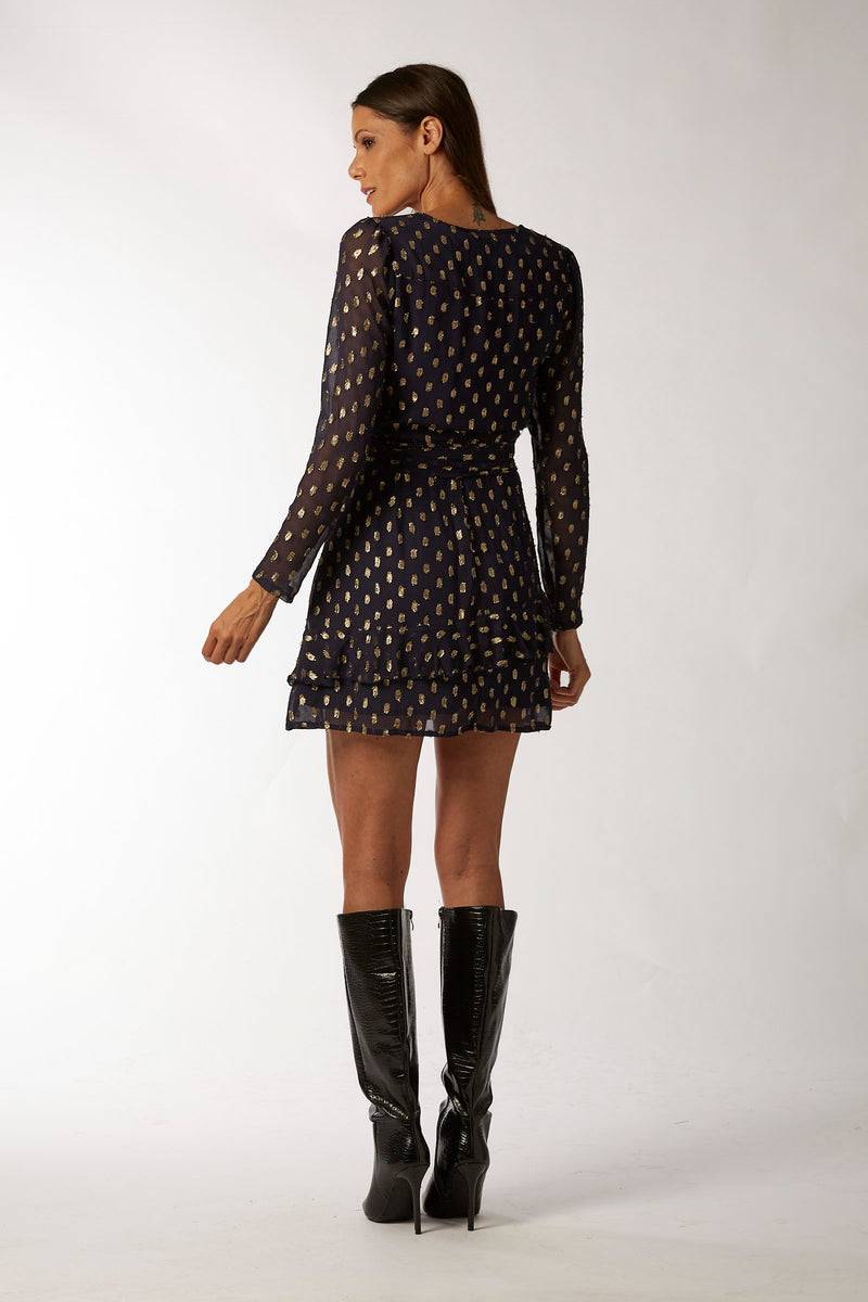 La Kore CAIRO short dress viscose lame In Vendita