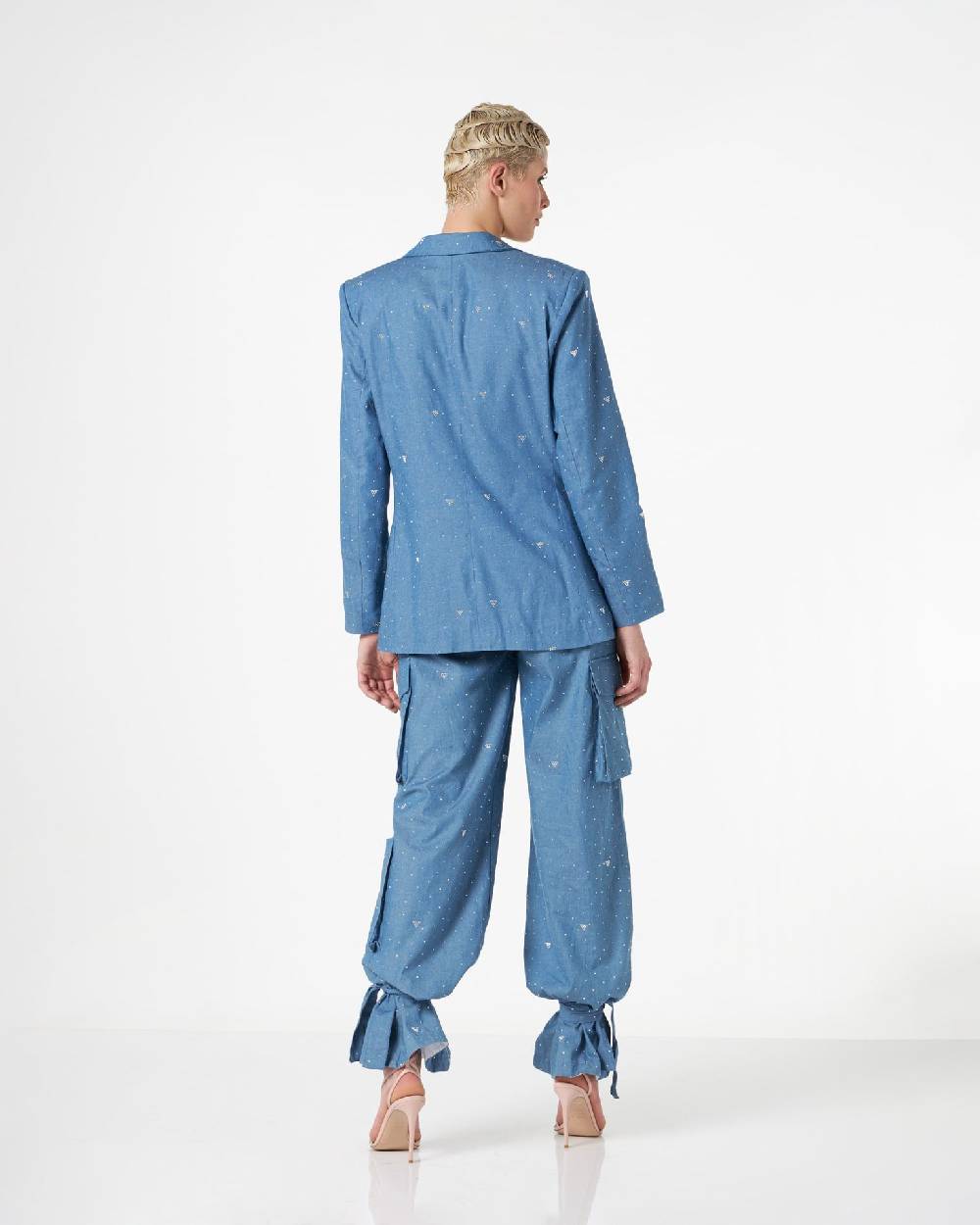 Le Twins Como Chambray Strass Celeste Saldi Di Fabbrica