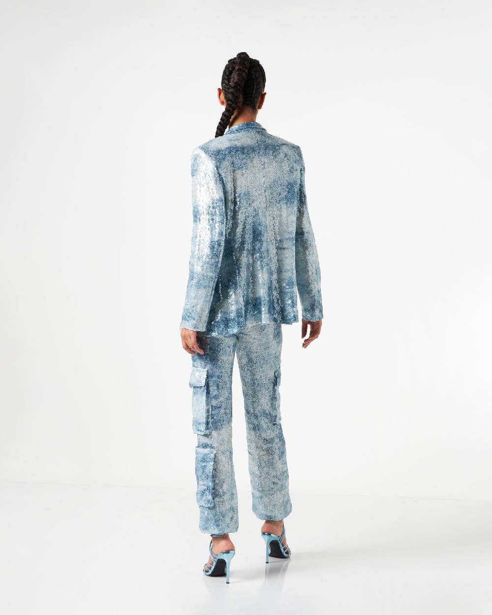 Le Twins Como Paillettes Jeans Celeste In Saldo