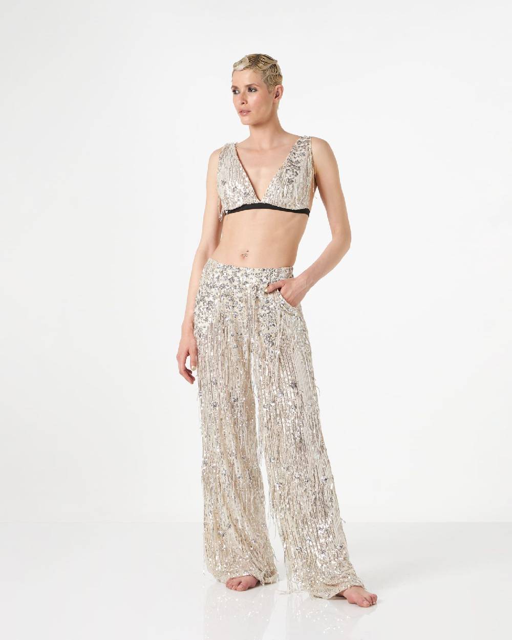 Le Twins Virgy Paillettes Argento Offerta