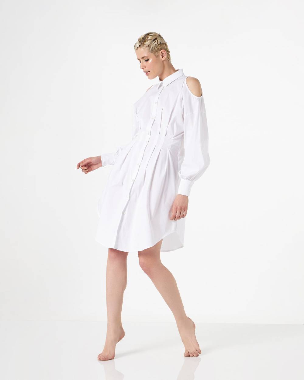 Le Twins Cristiana Corto Bianco Spalle Bucate Moda