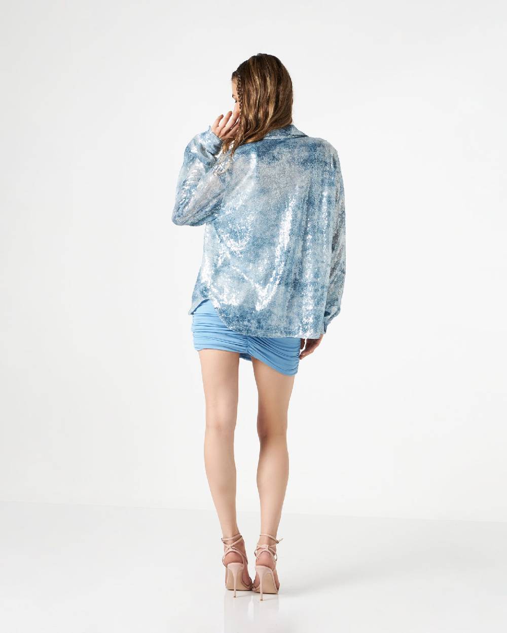 Le Twins Daniela Paillettes Jeans Celeste 2025