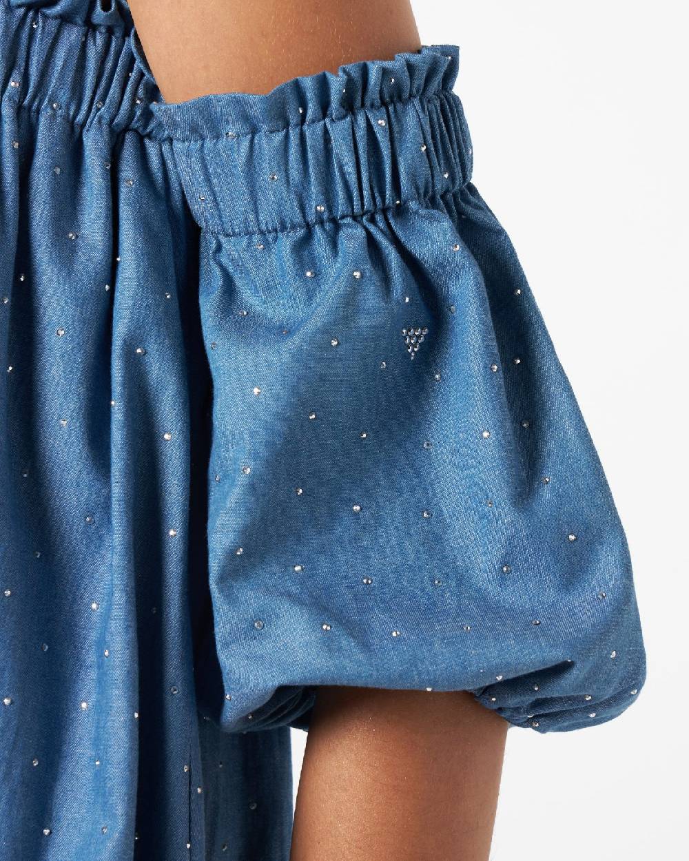 Le Twins Deva chambray Strass Celeste Italy