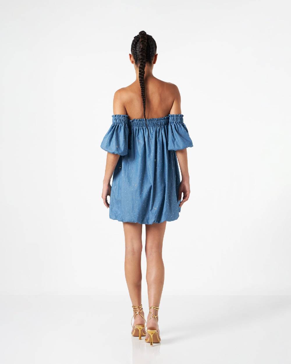 Le Twins Deva chambray Strass Celeste Italy