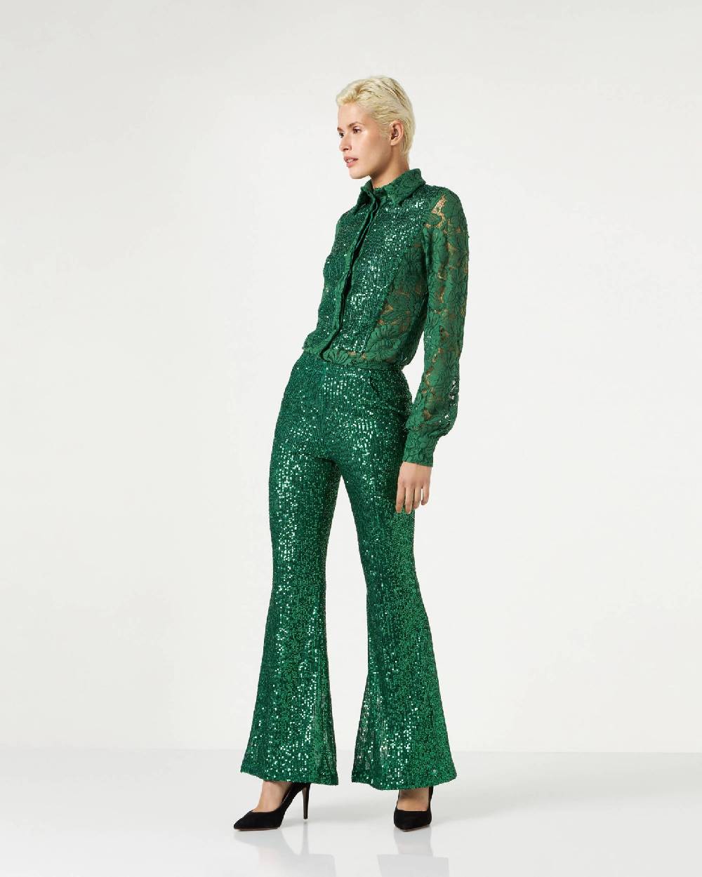 Le Twins Moni Paillettes Verde Negozi Online