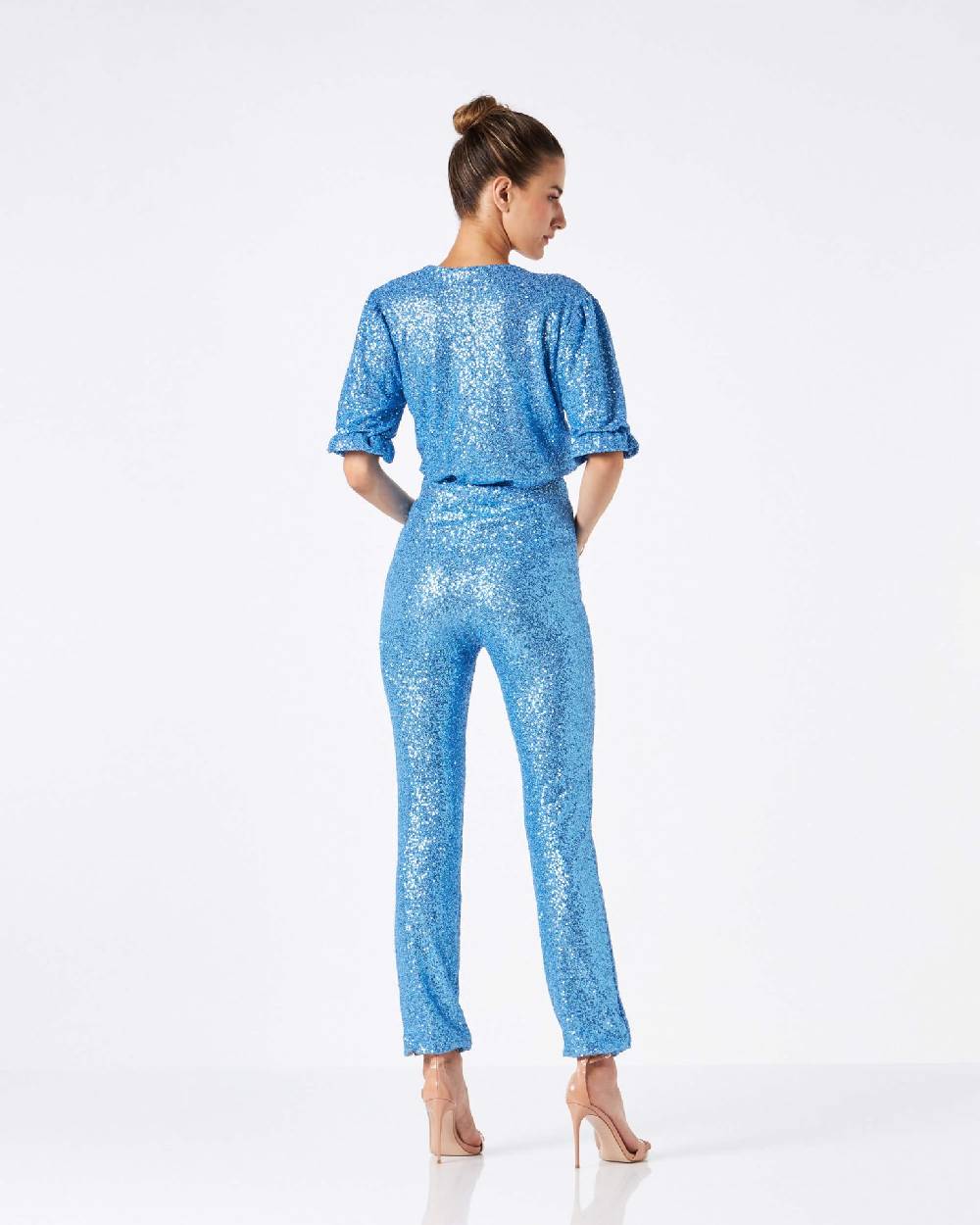 Le Twins Matilde Incrocio Paillettes Celeste Promozione Limitata