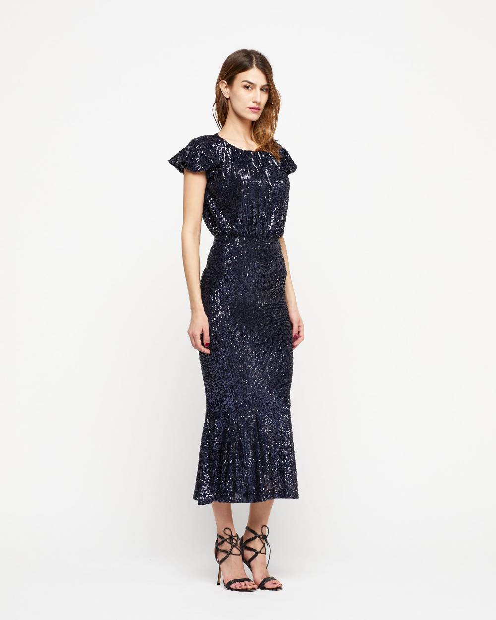 Le Twins Abito Sabrina – Paillettes Blu Prezzo Ridotto