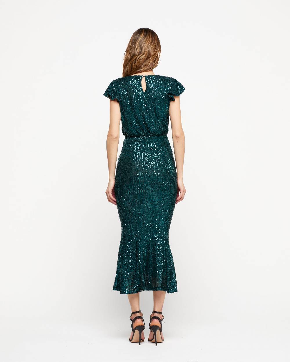 Le Twins Abito Sabrina – Paillettes Verde Sottocosto