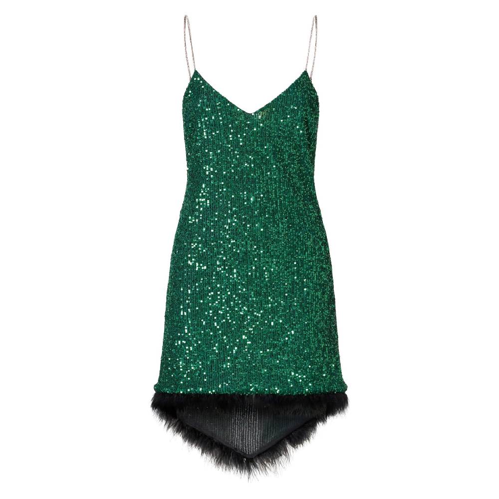 Le Twins Alessandria Paillettes Piume Verde 2025