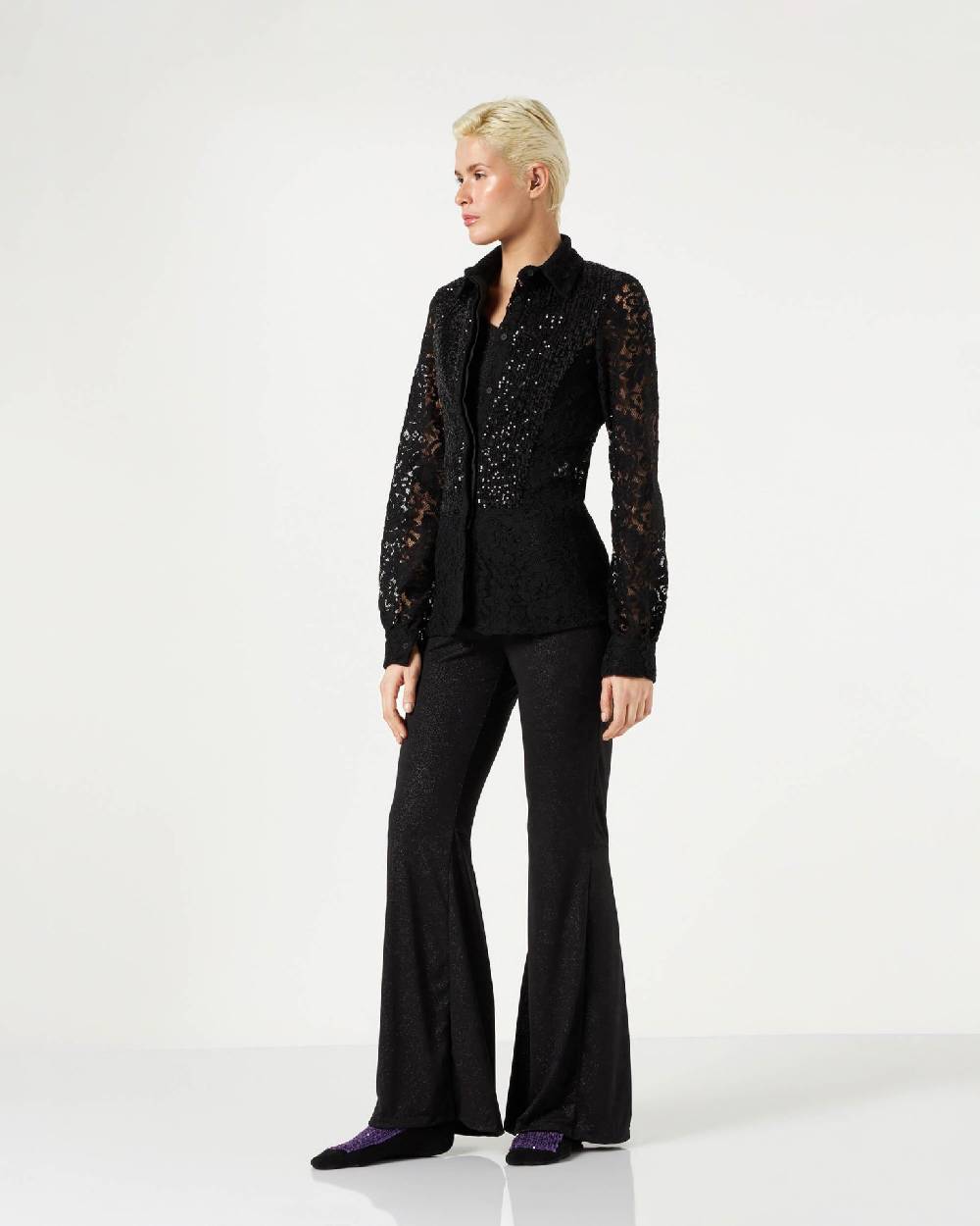 Le Twins Marsala Pizzo e Paillettes Nero Pezzi Unici