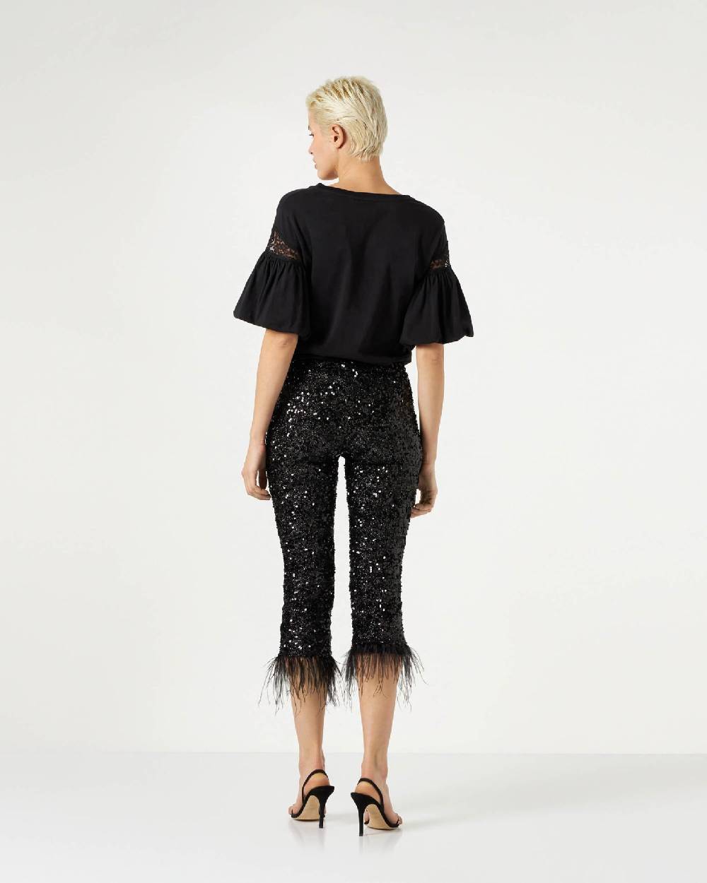 Le Twins Savy Paillettes Lurex Nero Affare Del Giorno