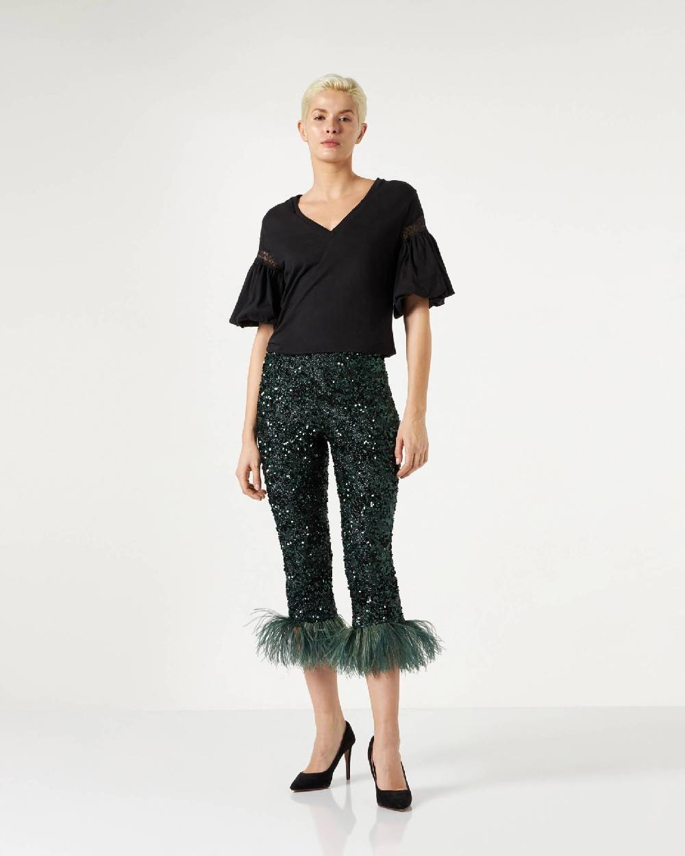 Le Twins Savy Paillettes Lurex Verde Prezzo Ridotto