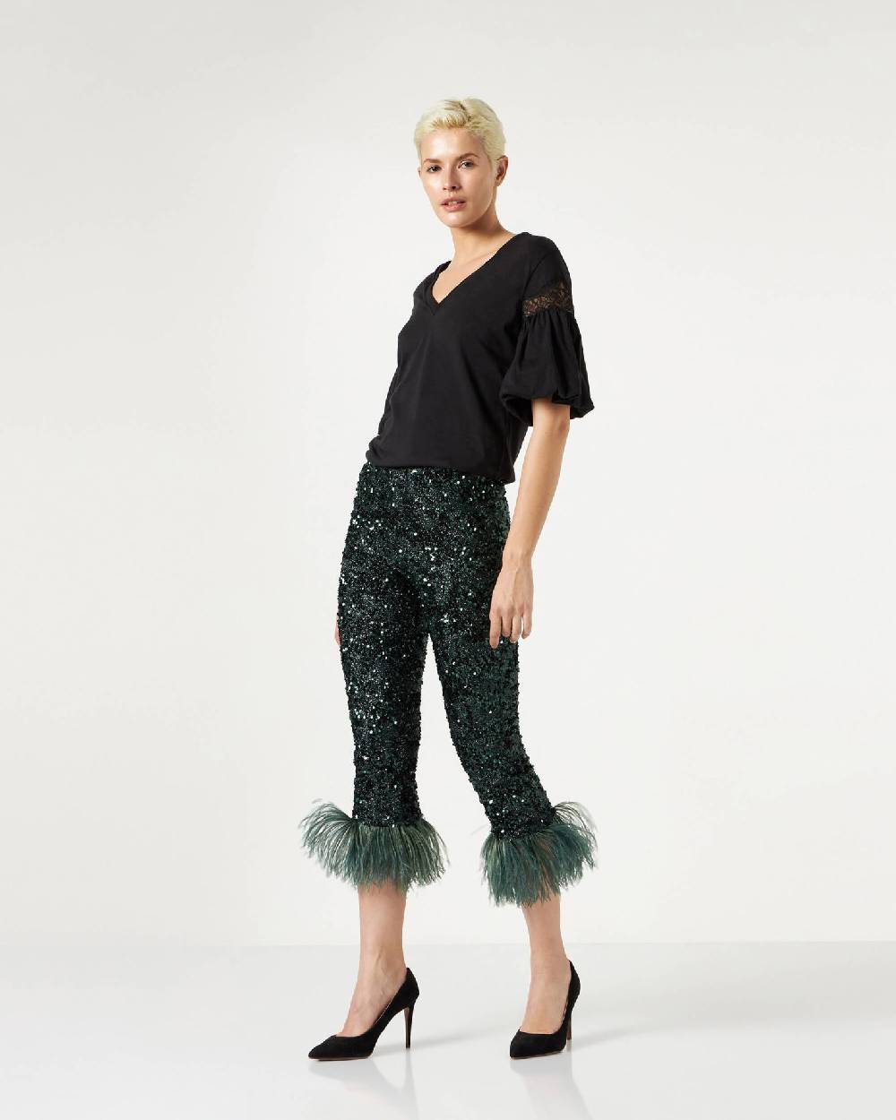 Le Twins Savy Paillettes Lurex Verde Prezzo Ridotto