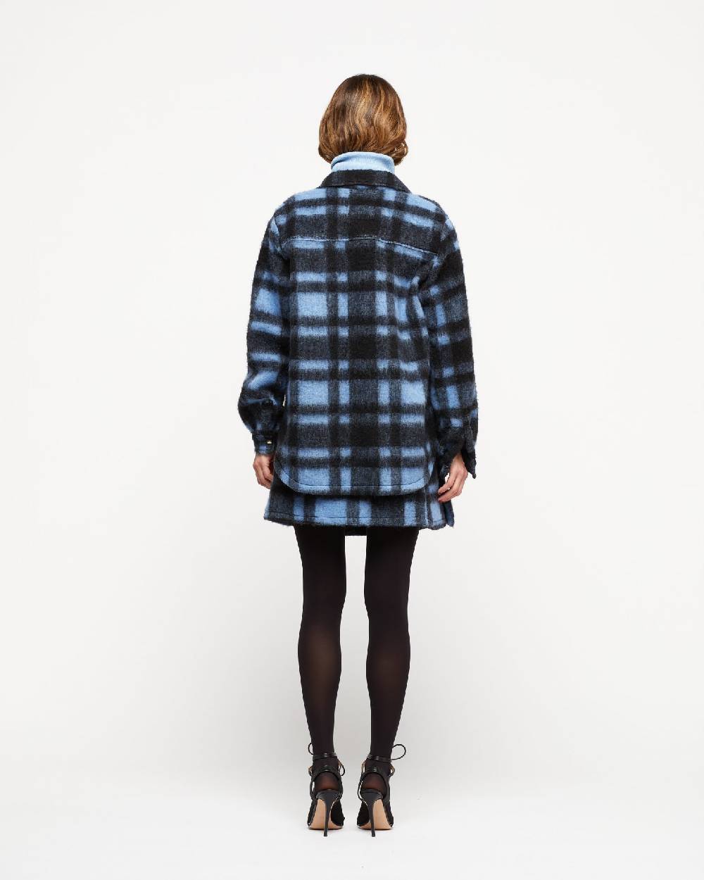 Le Twins Camicia Daniela – Quadri Celeste e Nero Negozio online di fabbrica
