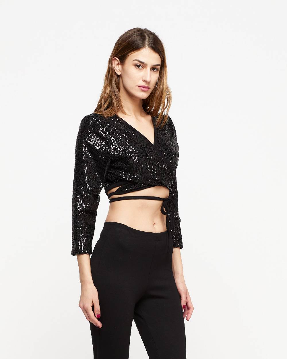 Le Twins Copri Spalla Lena – Paillettes Nero Grande vendita