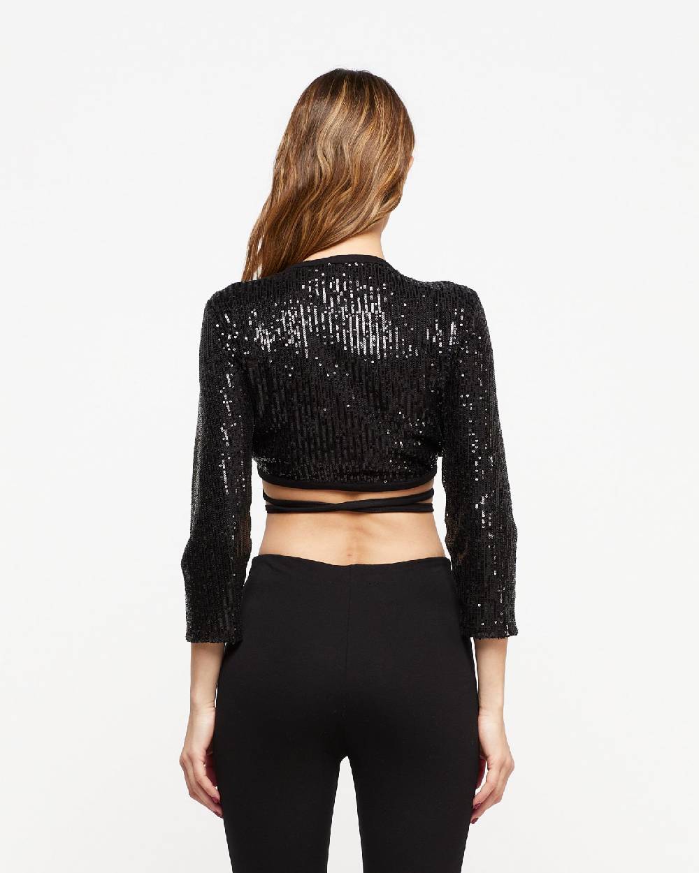 Le Twins Copri Spalla Lena – Paillettes Nero Grande vendita