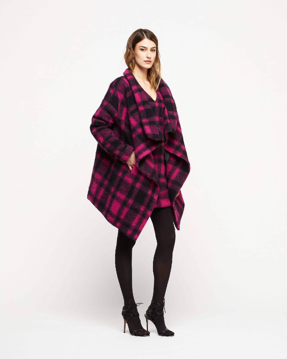 Le Twins Mantella Trieste – Quadri Fucsia e nero Black Friday