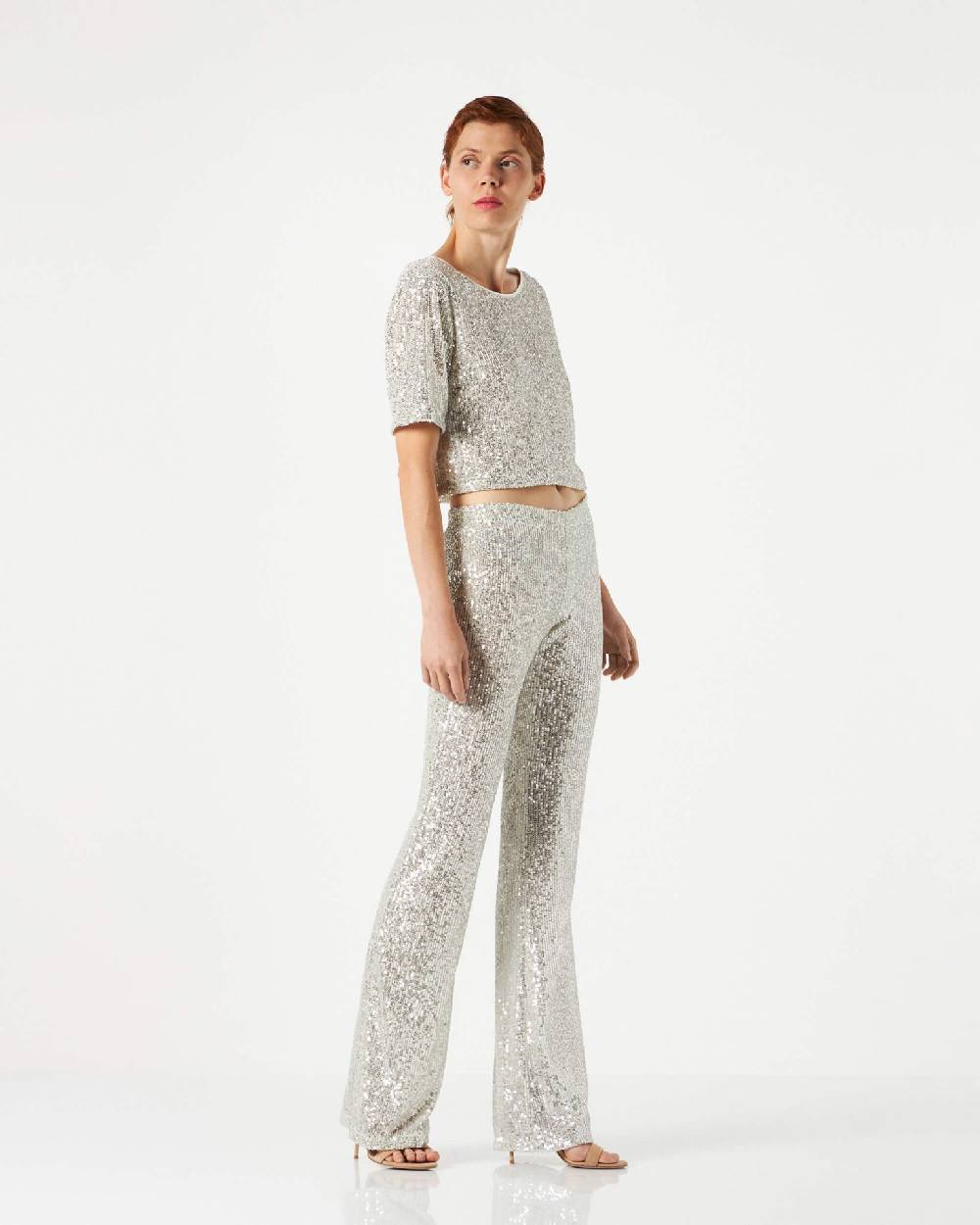 Le Twins Raffaella Paillettes Argento Liquidazione