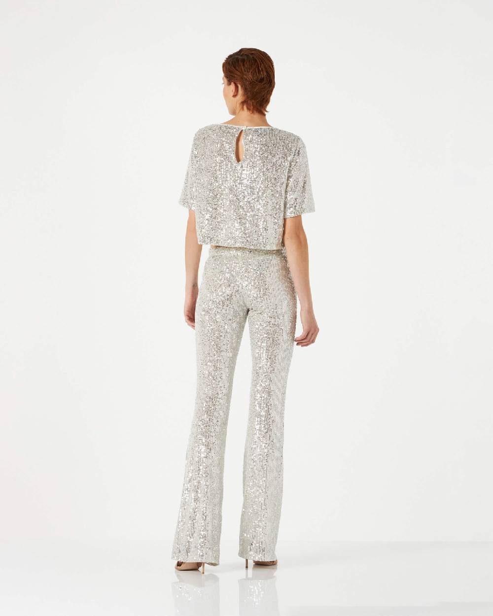 Le Twins Raffaella Paillettes Argento Liquidazione