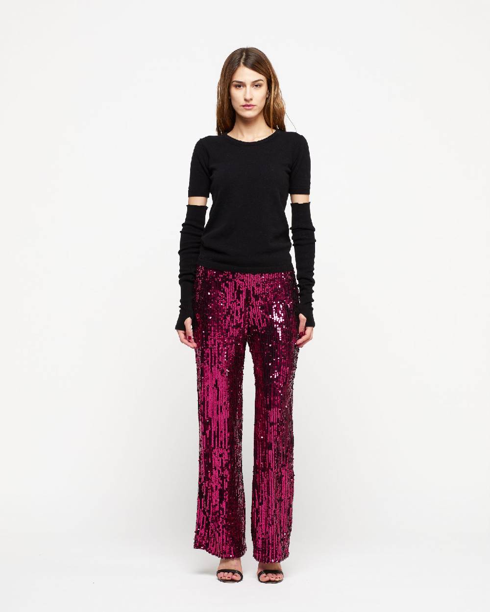 Le Twins Pantalone Raffy- Paillettes Fucsia ACQUISTA ORA