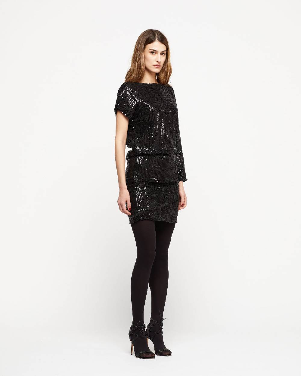 Le Twins Abito Ezia – Paillettes Nero Italia